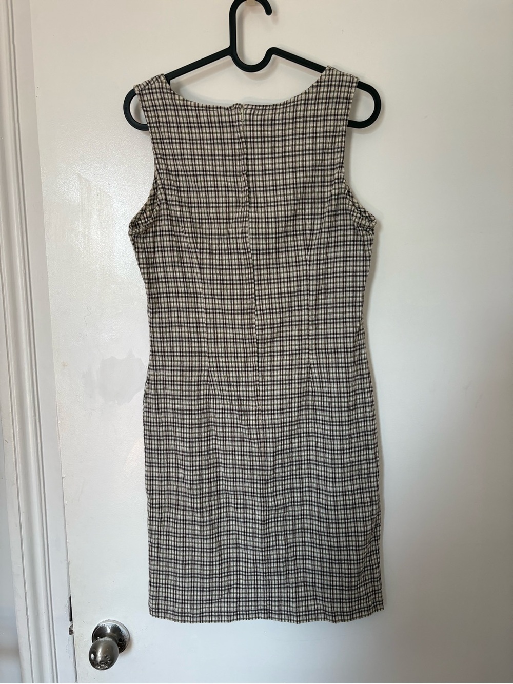 Vintage Scarlet Cotton Checkered Square Neck Dress - Picture 5 of 12